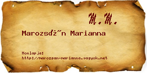 Marozsán Marianna névjegykártya